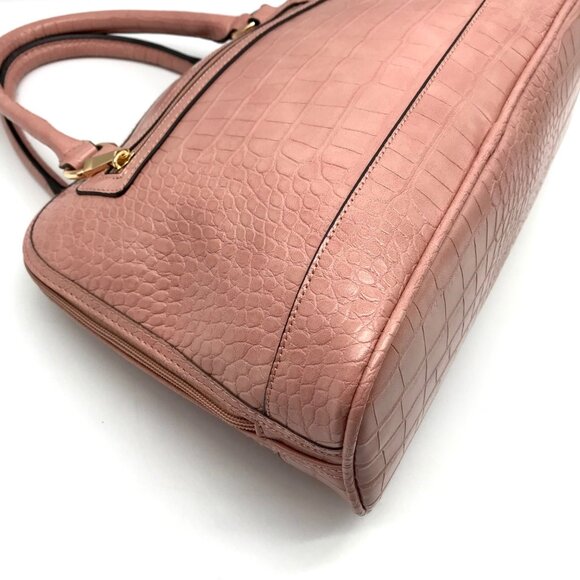 Giani Bernini Dusty Pink Croc Embossed Faux Leather Dome Satchel - Picture 9 of 10